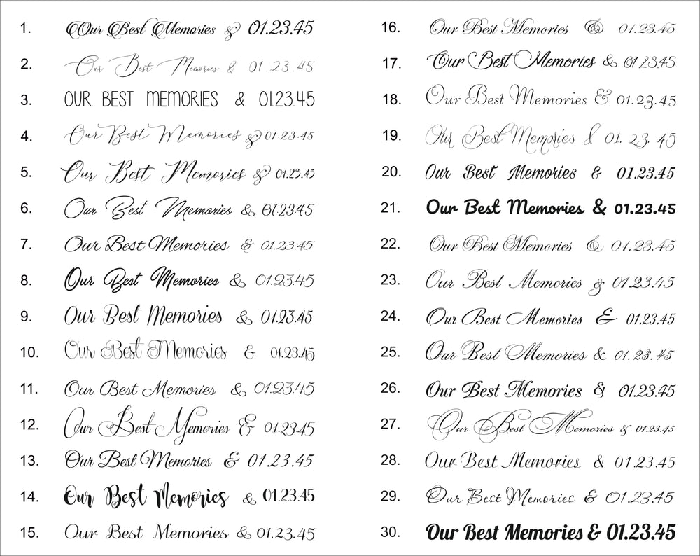 Extra option - engraving on the BACK cover (For photo albums and guest books only)