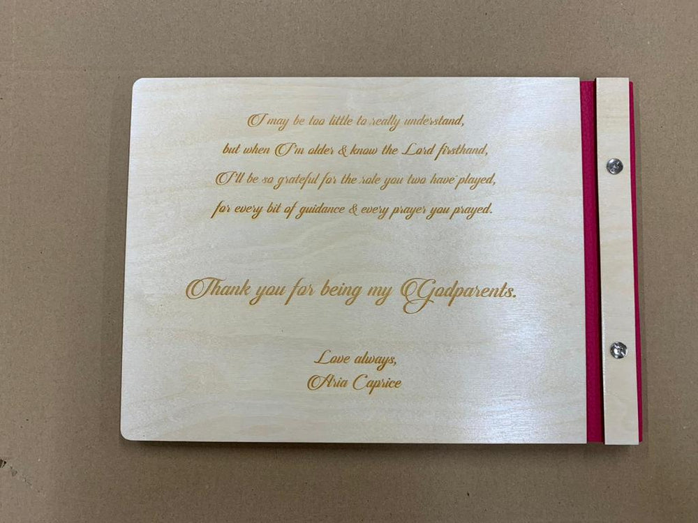 Extra option - engraving on the BACK cover (For photo albums and guest books only)